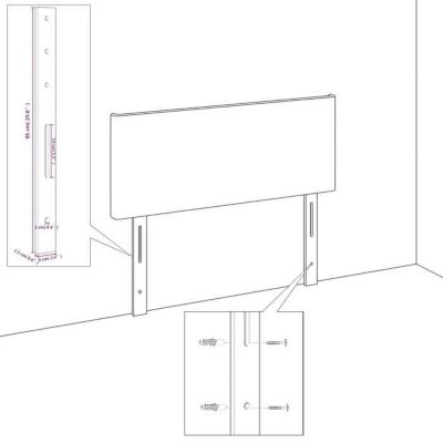 vidaXL Tête de Lit Meuble de Chambre à Coucher Accessoire de Lit Simple Tête de Cadre de Lit Intérieur Gris Foncé 90x5x78/88 34589