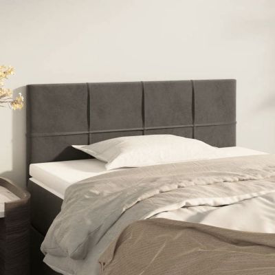 vidaXL Tête de Lit Meuble de Chambre à Coucher Accessoire de Lit Simple Tête de Cadre de Lit Intérieur Gris Foncé 90x5x78/88 34602