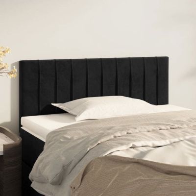 vidaXL Tête de Lit Meuble de Chambre à Coucher Accessoire de Lit Simple Tête de Cadre de Lit Intérieur Noir 100x5x78/88 cm 346238