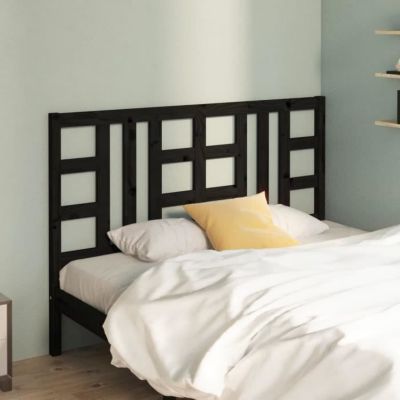 vidaXL Tête de lit Noir 126x4x100 cm Bois massif de pin 817834