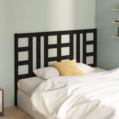 vidaXL Tête de lit Noir 126x4x100 cm Bois massif de pin 817834