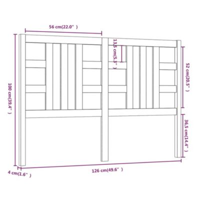 vidaXL Tête de lit Noir 126x4x100 cm Bois massif de pin 817834
