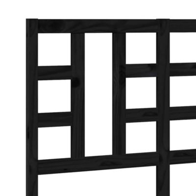 vidaXL Tête de lit Noir 126x4x100 cm Bois massif de pin 817834