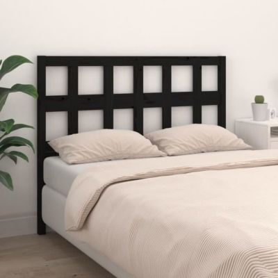 Tête De Lit Murale Noire En Bois D'ingénierie - 200x80 Cm - Design élégant Pour Chambre à Coucher - 2