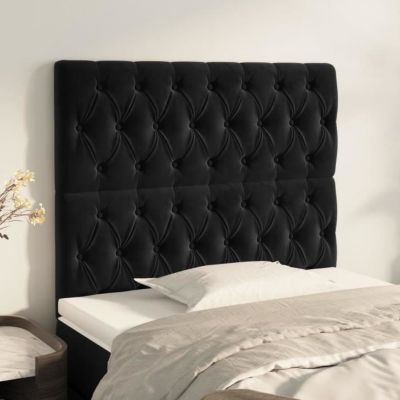 vidaXL Têtes de lit 2 pcs Noir 90x7x78-88 cm Velours3116706