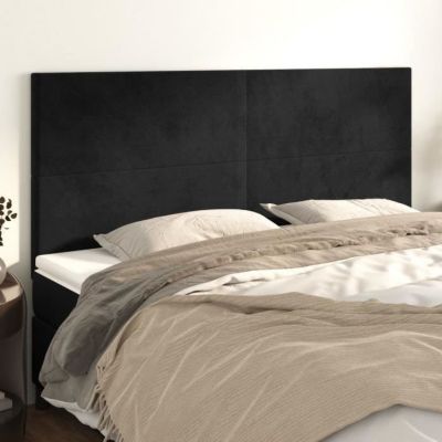 vidaXL Têtes de lit 4 pcs Noir 100x5x78-88 cm Velours3116120
