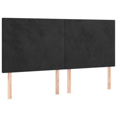 vidaXL Têtes de lit 4 pcs Noir 100x5x78-88 cm Velours3116120