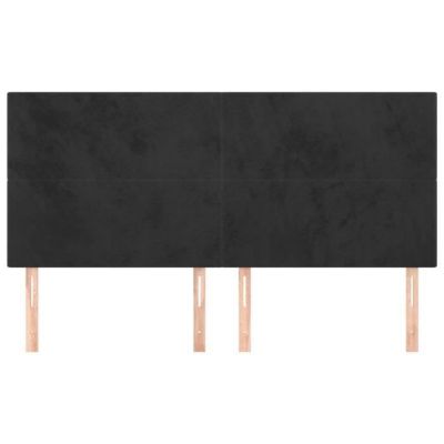 vidaXL Têtes de lit 4 pcs Noir 100x5x78-88 cm Velours3116120