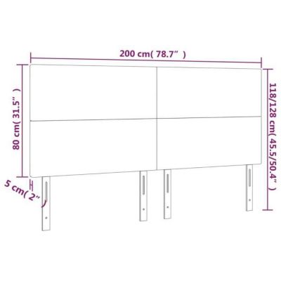 vidaXL Têtes de lit 4 pcs Noir 100x5x78-88 cm Velours3116120