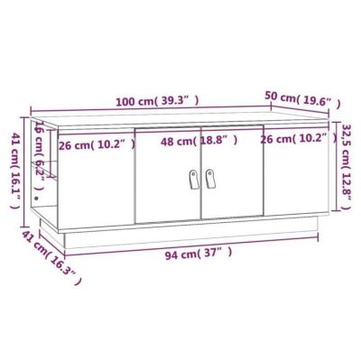 vidaXL Table basse 100x50x41 cm Bois massif de pin 818255