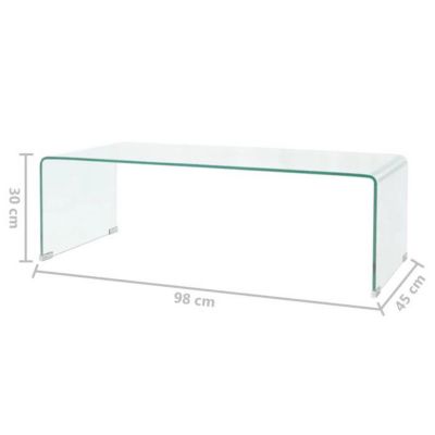 vidaXL Table basse 98x45x30 cm Verre trempé Transparent