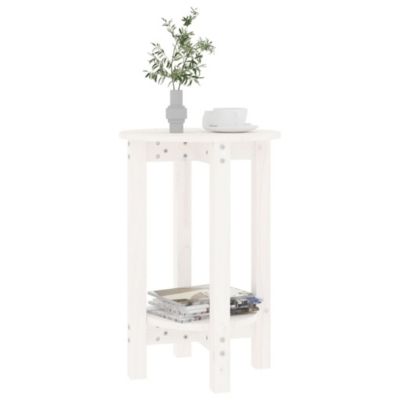 vidaXL Table basse Blanc 40x60 cm Bois massif de pin 822358