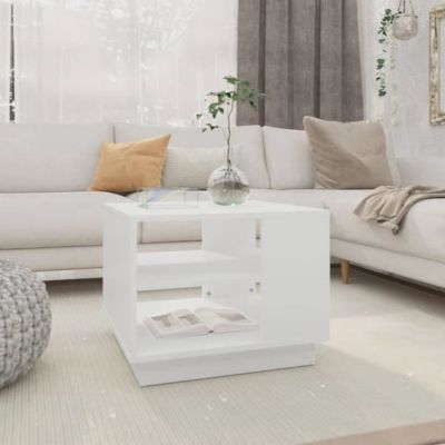 vidaXL Table basse Blanc 55 x 55 x 43 cm Aggloméré