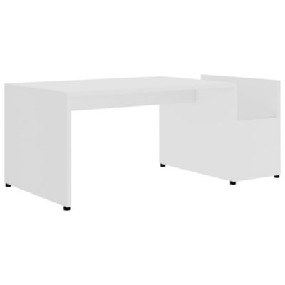 vidaXL Table basse Blanc 90x45x35 cm Aggloméré