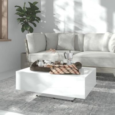 Table basse Blanc et chêne sonoma 85x55x31 cm | Leroy Merlin