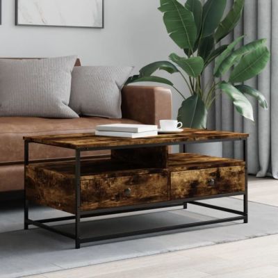 vidaXL Table basse chêne fumé 100x51x45 cm bois d'ingénierie 835286