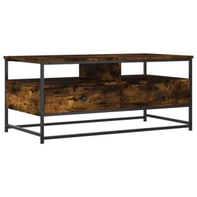 vidaXL Table basse chêne fumé 100x51x45 cm bois d'ingénierie 835286