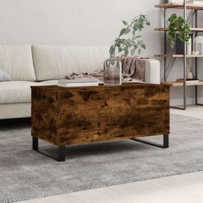 vidaXL Table basse Chêne fumé 90x44,5x45 cm Bois d'ingénierie 830985