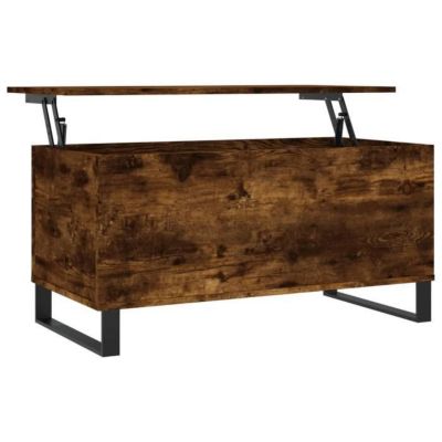 vidaXL Table basse Chêne fumé 90x44,5x45 cm Bois d'ingénierie 830985