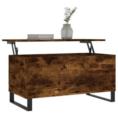 vidaXL Table basse Chêne fumé 90x44,5x45 cm Bois d'ingénierie 830985