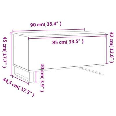 vidaXL Table basse Chêne fumé 90x44,5x45 cm Bois d'ingénierie 830985