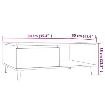 vidaXL Table basse chêne fumé 90x60x35 cm bois d'ingénierie 813173