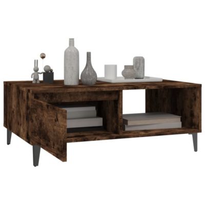 vidaXL Table basse chêne fumé 90x60x35 cm bois d'ingénierie 813173