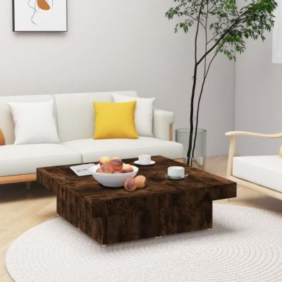 vidaXL Table basse Chêne fumé 90x90x28 cm Bois d'ingénierie 826635