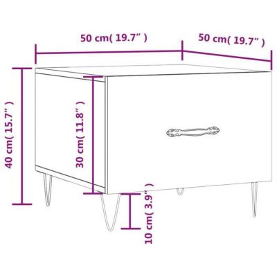 vidaXL Table basse Chêne marron 50x50x40 cm Bois d'ingénierie 829394