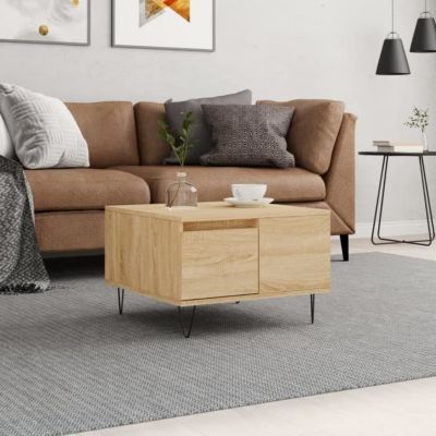 vidaXL Table basse chêne sonoma 55x55x36,5 cm bois d'ingénierie 830759