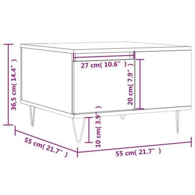 vidaXL Table basse chêne sonoma 55x55x36,5 cm bois d'ingénierie 830759