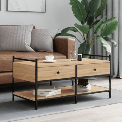 vidaXL Table basse chêne sonoma 99x50x50 cm bois d'ingénierie 833961