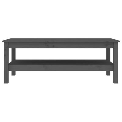 vidaXL Table basse Gris 110x50x40 cm Bois massif de pin 814276