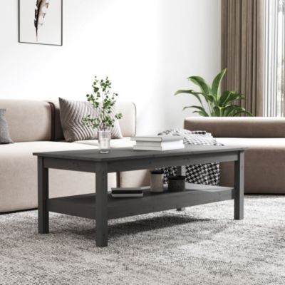vidaXL Table basse Gris 110x50x40 cm Bois massif de pin 814276