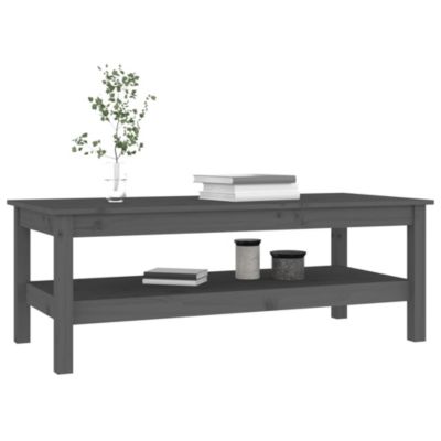 vidaXL Table basse Gris 110x50x40 cm Bois massif de pin 814276
