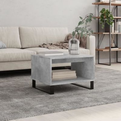 vidaXL Table basse gris béton 60x50x40 cm bois d'ingénierie 829264