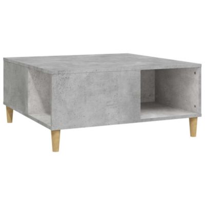 vidaXL Table basse gris béton 80x80x36,5 cm bois d'ingénierie 821096