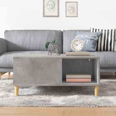 vidaXL Table basse gris béton 80x80x36,5 cm bois d'ingénierie 821096