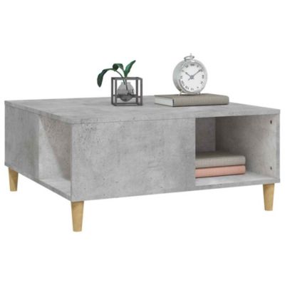 vidaXL Table basse gris béton 80x80x36,5 cm bois d'ingénierie 821096