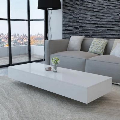 vidaXL Table basse Haute brillance Blanc