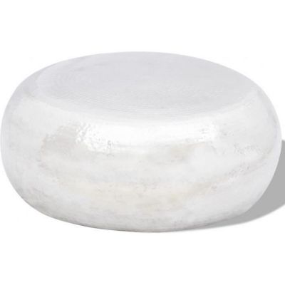 vidaXL Table basse martelée en aluminium Argenté