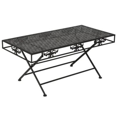 vidaXL Table basse pliante Style vintage Métal 100 x 50 x 45 cm Noir