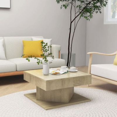 vidaXL Table Basse, Table d'Appoint, Bout de Canapé, Meuble de Rangement Salon Salle de Séjour, Moderne, Chêne Sonoma Bois 808371