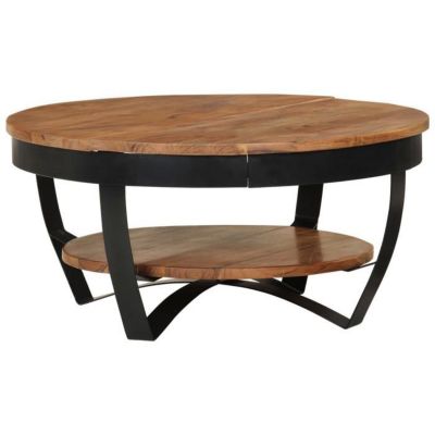 vidaXL Table Basse Table d'Appoint Bout de Canapé Table de Salon avec Une Etagère Salle de Séjour Maison Intérieur 65x65x32 289616
