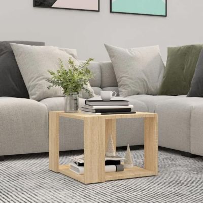 vidaXL Table Basse Table d'Appoint Table de Canapé Bout de Canapé Meuble de Salle de Séjour Salon Chêne Sonoma 40x40x30 cm 806313