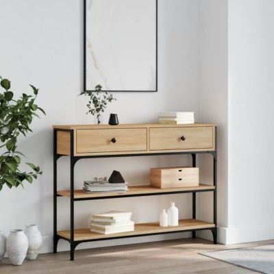 vidaXL Table console chêne sonoma 100x25x75 cm bois d'ingénierie 834181