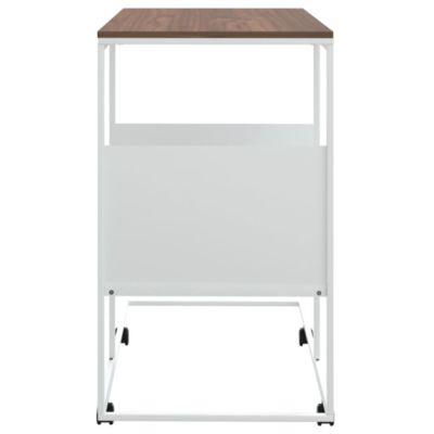 vidaXL Table d'appoint et roues Blanc 55x36x63,5 cm Bois d'ingénierie 343110