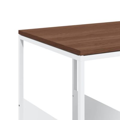 vidaXL Table d'appoint et roues Blanc 55x36x63,5 cm Bois d'ingénierie 343110