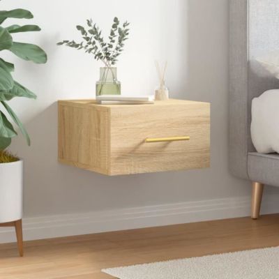 vidaXL Table de chevet murale chêne sonoma 35x35x20 cm 829794