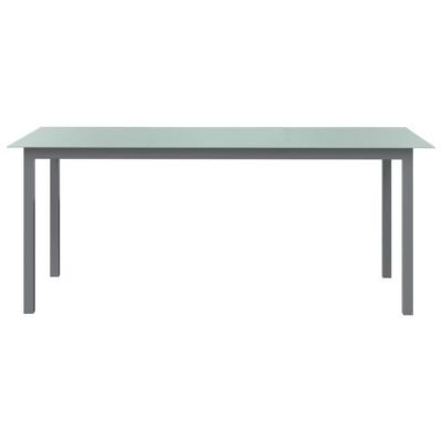 vidaXL Table de jardin Gris clair 190x90x74 cm Aluminium et verre